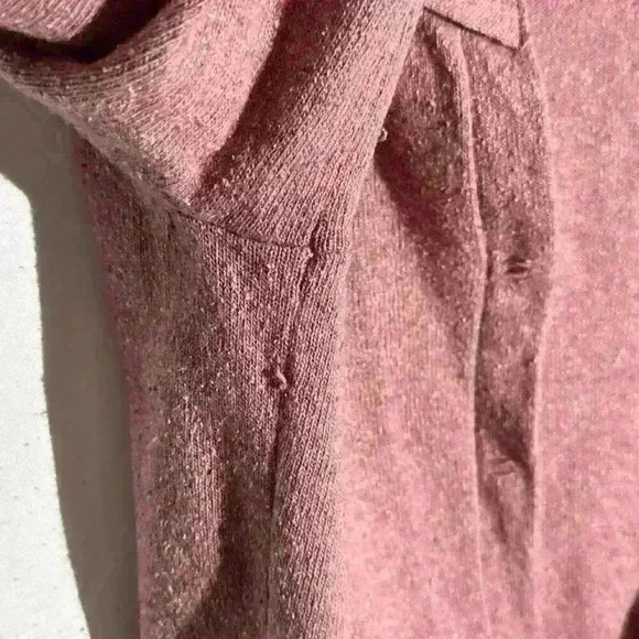 J Jill Sweater Womens Medium Heather Pink Wool and Silk Cardigan Knit - Picture 10 of 10